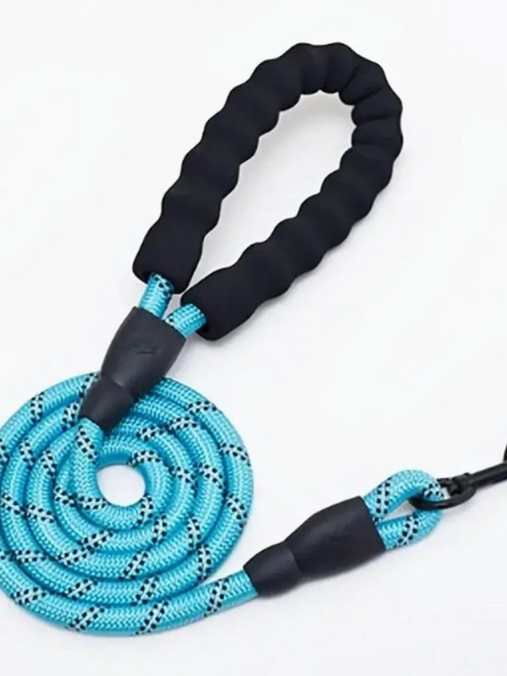 Tadeo Dash Blue Reflective Rope Leash with Padded Loop Handle and Rotating Clip